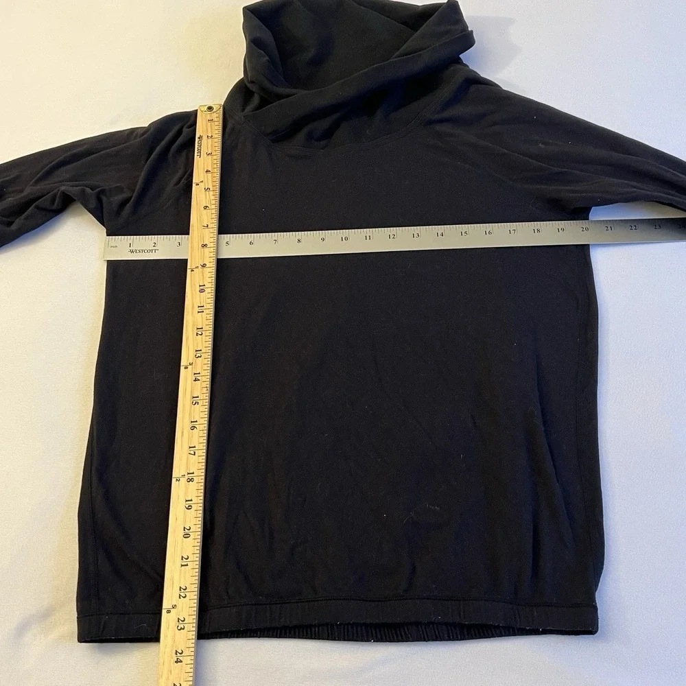 Lululemon Women Black‎ Long Sleeve Healthy Heart Cowl Neck Sweatshirt Pullover 6
